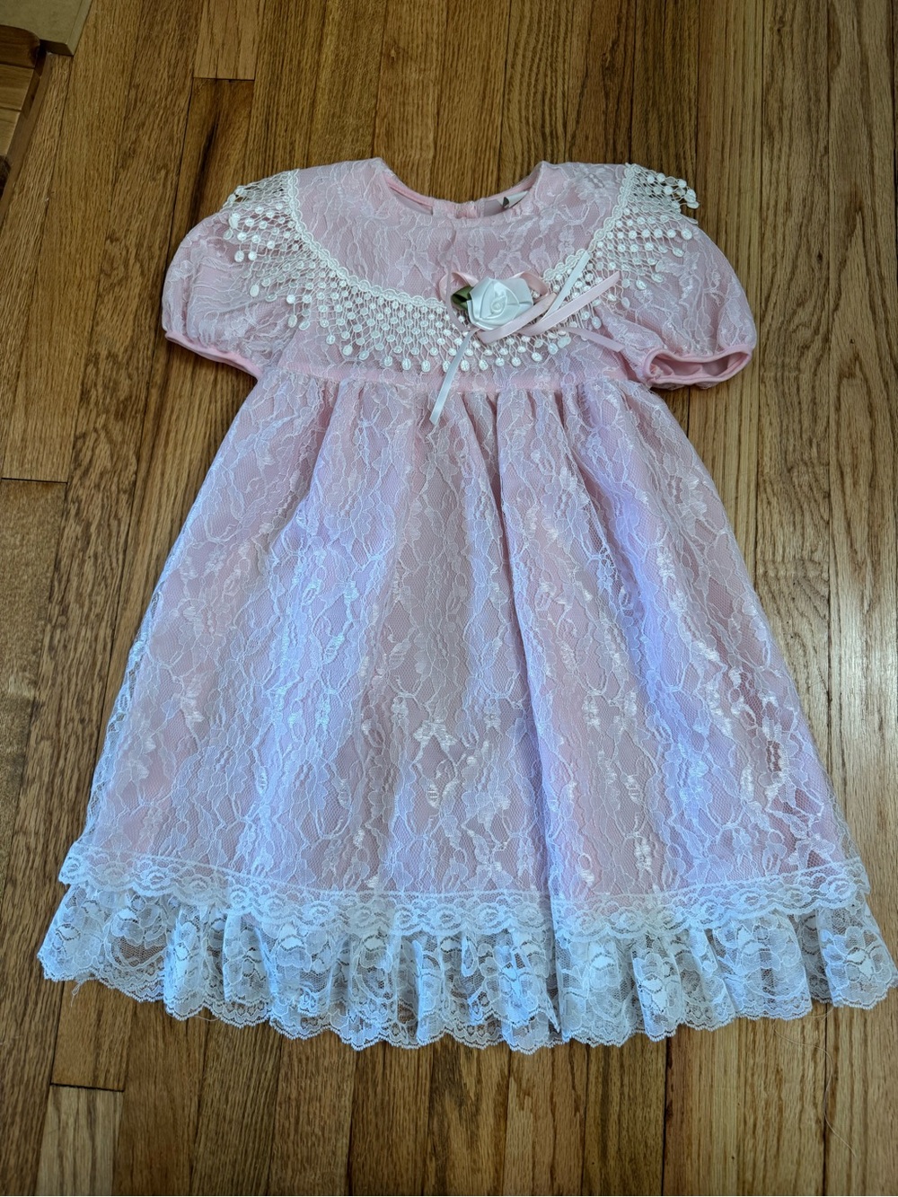 Vintage pink baptism dress
